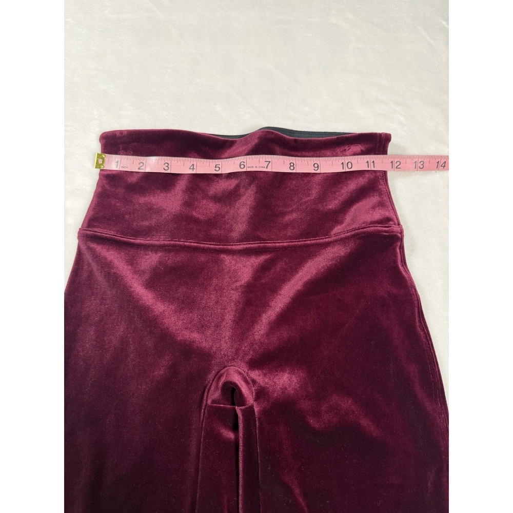 SPANX Velvet Leggings Womens M Burgundy High Rise Slimming Stretch Ankle Pull On - Picture 5 of 7